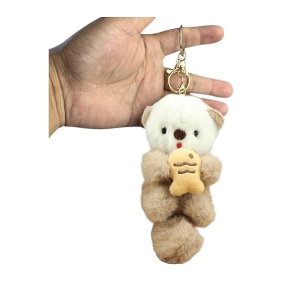 [GARUMI] Sea Otter Plush Toy Otter Key Holder Strap Key Chain Cute Three Brothers Solo Sea Otter Otter Sea Navy Aquarium 12cm Otter