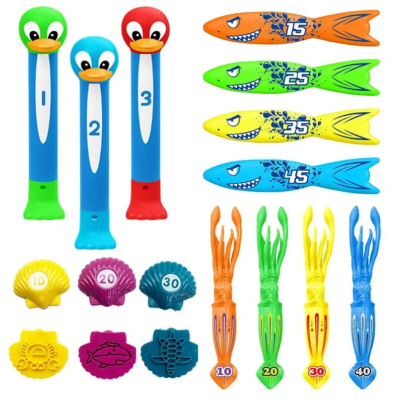 Children'S Swimming Diving Toys Fish Dolphin Buoy Pool Submerged Diving Water Rings Diamond Water Circle Game Suit Can Be Reused