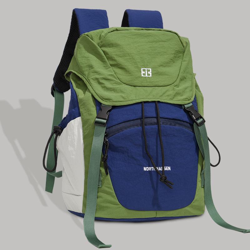 Trendy Color Block Casual Sports Backpack: Versatile, Lightweight, and Spacious Drawstring Travel Bag