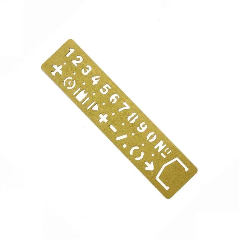 Numbers Multifunctional Hollow Ruler Drawing Graffiti Template Brass Promotional Gift Stationery