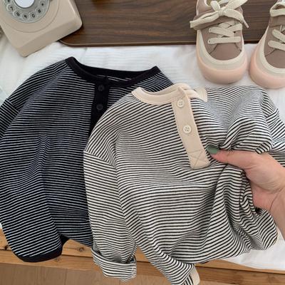 Children's T-Shirts Spring/Fall Tops Boys' & Girls' Striped Long-Sleeve T-Shirts Minimalist Tops