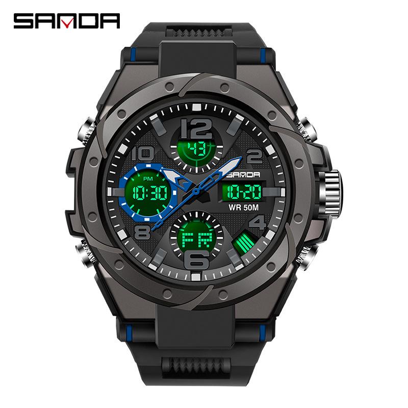 Sanda 6008 Multifunctional Men's Waterproof Sport Quartz Watch