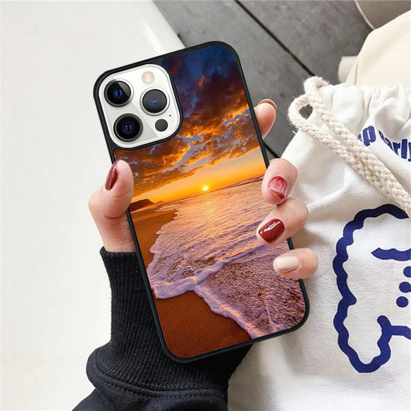 Summer Beach Sunset On Sea Phone Case For iPhone 17 Air 15 16 Cover  11 13 14 Pro Max 12 Plus Max Fundas