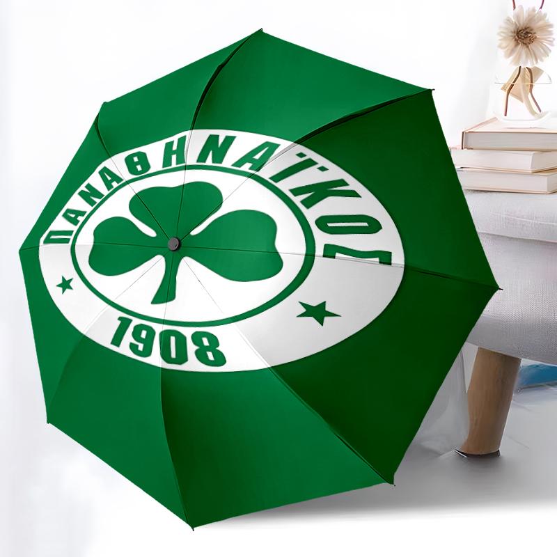 Printed Panathinaikos FC Printed Folding Umbrella,Outdoor,Leisure,And Travel Umbrella,Durable Umbrella Fabric,Birthday And Holiday Gift