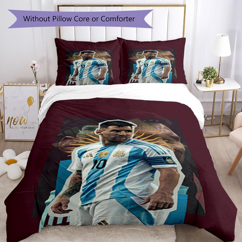 Football Messi Bed Linen Set Design for Bedrooms Lightweight Christmas Gift
