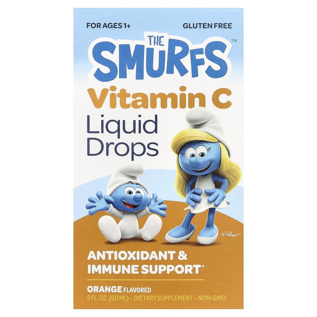 The Smurfs, Vitamin C Liquid Drops, Ages 1+, Orange, 60ml (2 fl oz)