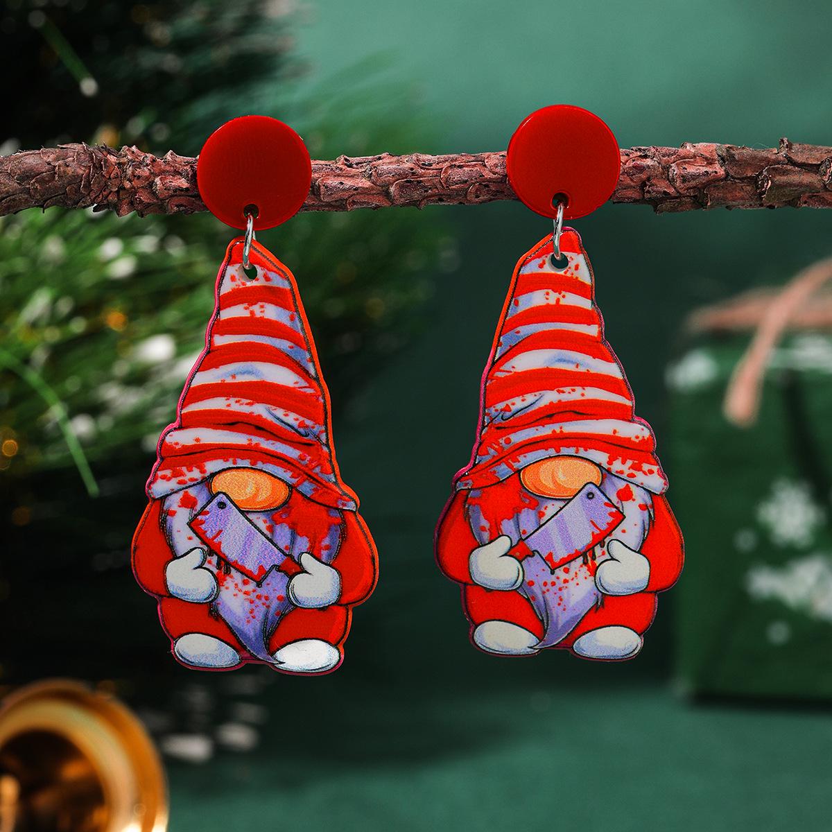 

Double-Sided Acrylic Snowflake Santa Earrings for Women”