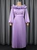Plus Size Women's Elegant Pleated Chiffon Skirt Dress with Slimming Ruffle Waist
