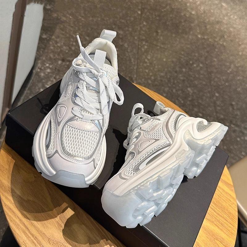 Zhao Ruth silver heightened platform dad shoes women's breathable mesh light casual new sports shoes