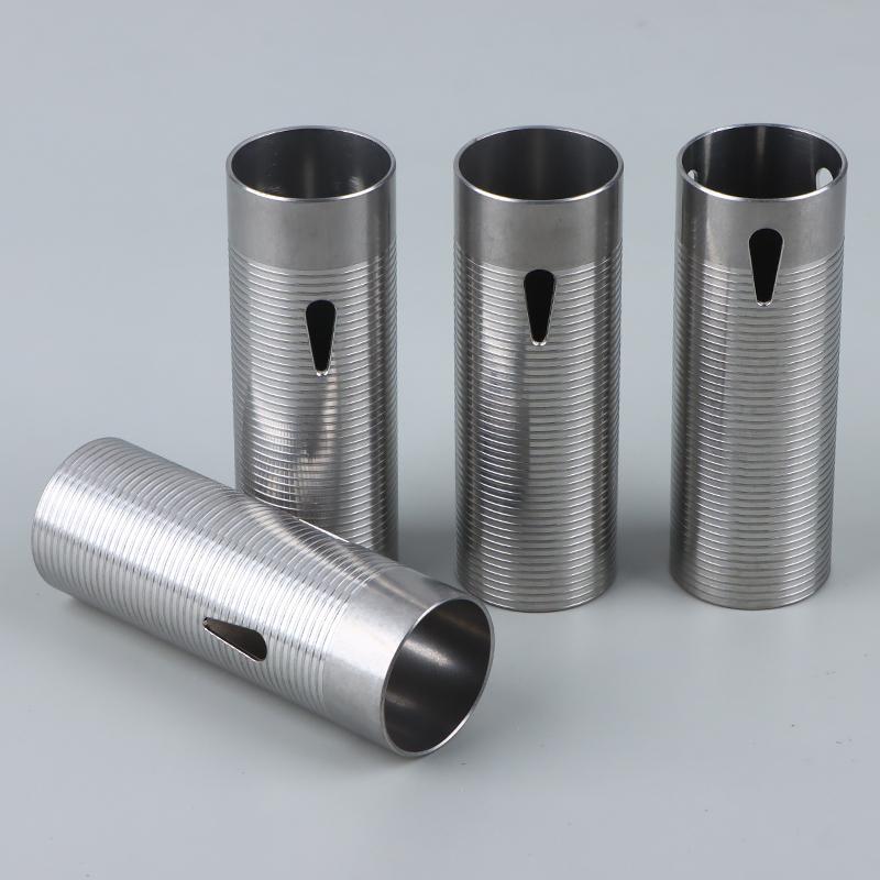 Cnc Advanced Stainless Steel Ribbed Heat Dissipation Cylinder For Airsoft Ver.2 Gearbox 80%/70%/60%/50% Sport Toy