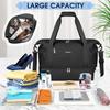 2Pcs Women's Travel Duffel Bag Waterproof Weekender Overnight Bag with Shoe Compartment