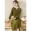 TUHUANG 100% Mulberry Silk High-Waist A-Line Dress