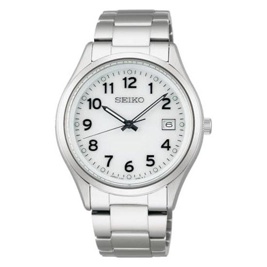 SEIKO SELECTION SBPX153 S Series Mens Watch Solar Powered Date Calendar White Dial (Full Arabic Numerals) Stainless Steel Pair Model