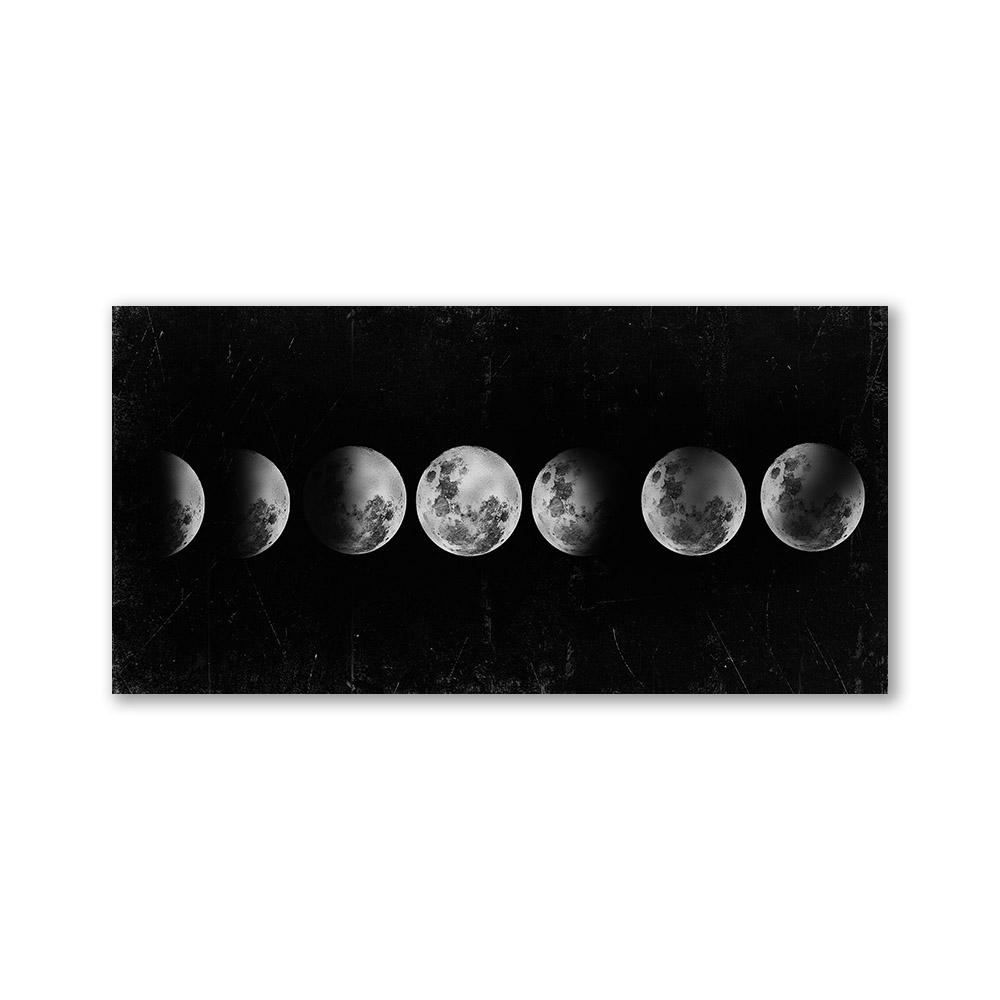 Black and Gold Eclispe of The Moon Canvas Painting Lunar Phases Landscape Wall Art Poster and Prints Pictures for Living Room