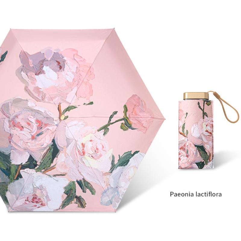 Oil Painting Umbrella Folding Rain Umbrella Travel Umbrella Small Umbrella Folding Umbrella Rain & Sun Umbrella
