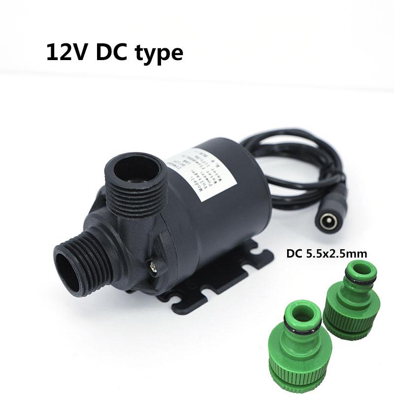 DC 12V 24V High Voltage Ultra-quiet Solar Water Pump Lift 5M 800L/H Brushless Motor Submersible 2pin Wire Circulating Connector