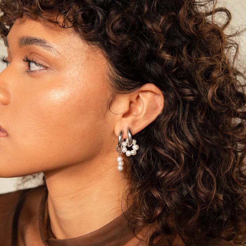 Exquisite Asymmetric Natural Freshwater Pearl Hanging Earrings for Women Vintage Fashion Gold Color Drop Earrings Zircon Gift