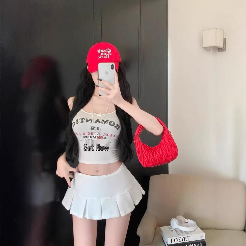 Spring/Summer Women's Trendy Low-Waist Pleated A-Line Skirt - Sexy, Slimming, and Flattering Short Wrap Skirt