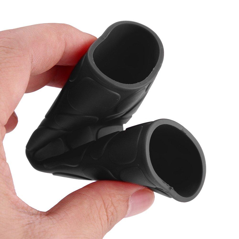Grip Shrink Tubes Qiilu 1 Pair Universal Motorcycle Anti Slip Soft Rubber Handlebar Grip Cover + Brake Lever Cover (Black)