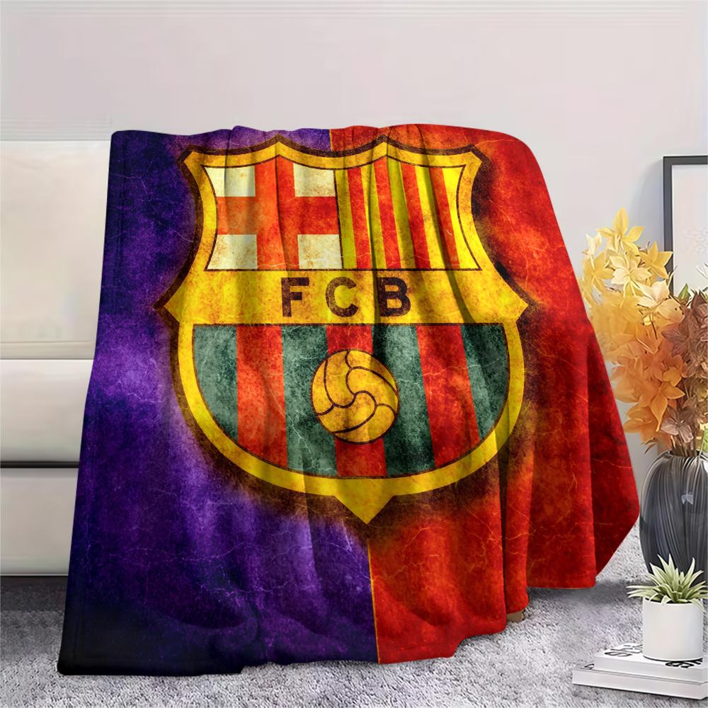 Barcelona team logo,pattern Flannel Blanket, High quality Comfortable for All Seasons, Home Decor, Warmth and Comfort, Perfect for Gifts.