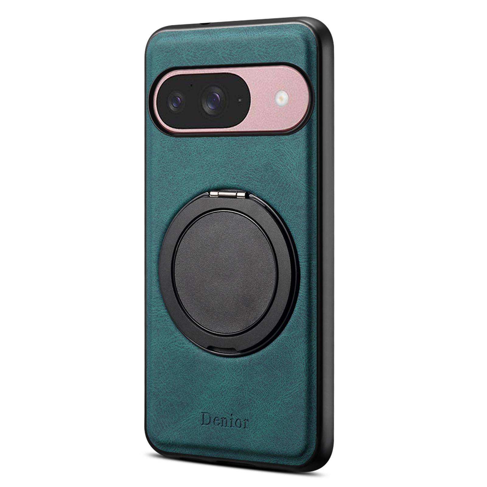 

DENIOR A14 For Google Pixel 9/Pixel 9 Pro Magnetic Case Rotary Kickstand Leather PC TPU Phone Cover B