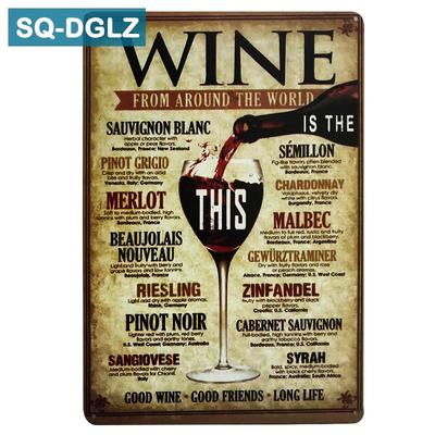[SQ-DGLZ]Caldo QUESTO VINO Segno in Metallo Vintage Piatti in Metallo Caffè Pub Club Decorazione Murale Domestica Segni in Latta Targa Retrò