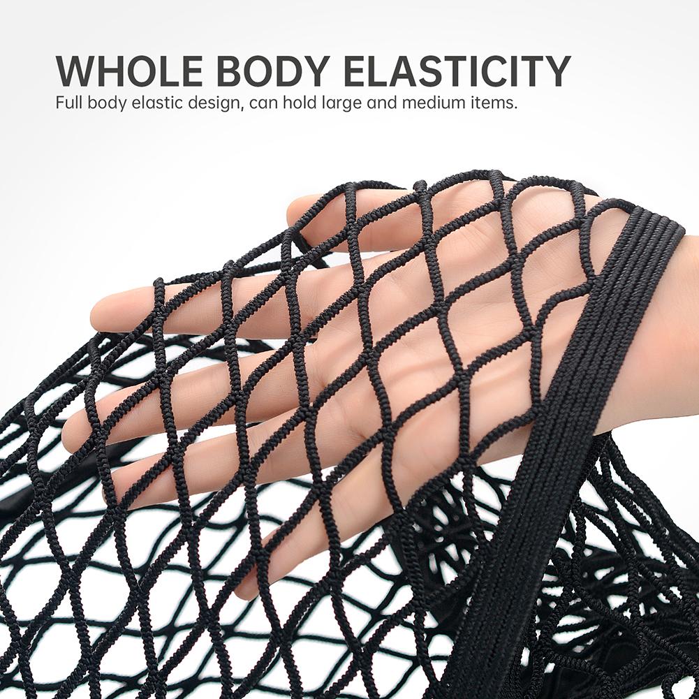 Mesh Storage Organizer Foldable Camping Cart Storage Bag Dual Layer Car Cargo Net Pocket for Folding Trolley Cart Beach Cart