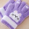Cute Cat Children's Gloves Thickened Boys and Girls Cold-proof Glove Durable Plush Gloves  Baby