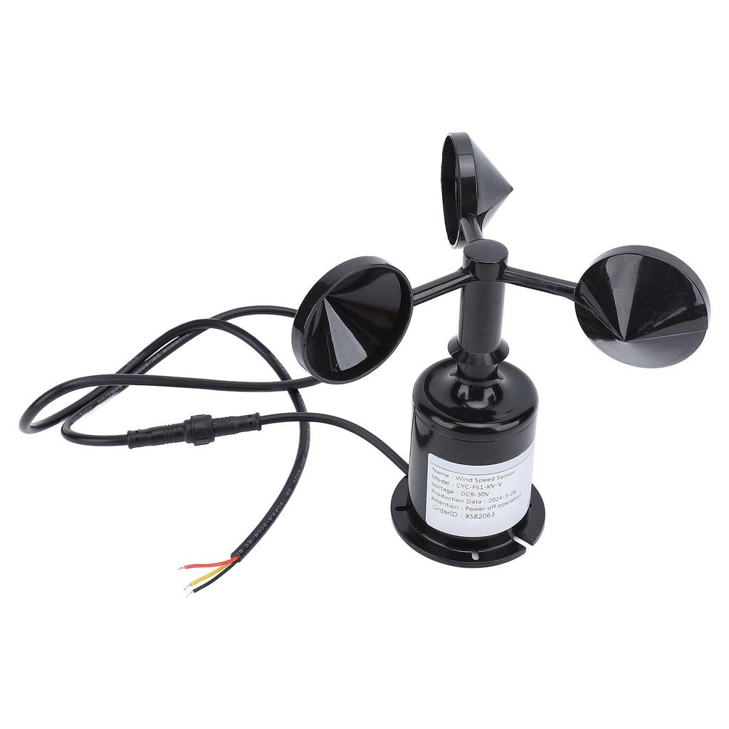 3 Cups Wind Speed Sensor Ultrasonic Sensor Weather Resistant High Accuracy Strong Pressure