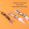 Cat Furry Toy Wands Toy with Furry LeopardPrint Lovely Teasers for Kitten or Cats Plaything Gift for Indoor Cat