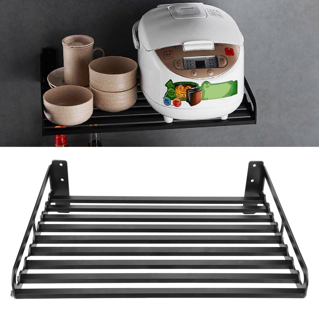 Wall Mounted Microwave Oven Shelf Bracket Storage Rack Holder Household Kitchen Organizer50x40cm