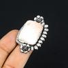 Radiant Natural Scolecite Flower Promise Mother Ring Jewelry 925 Silver US 6.5