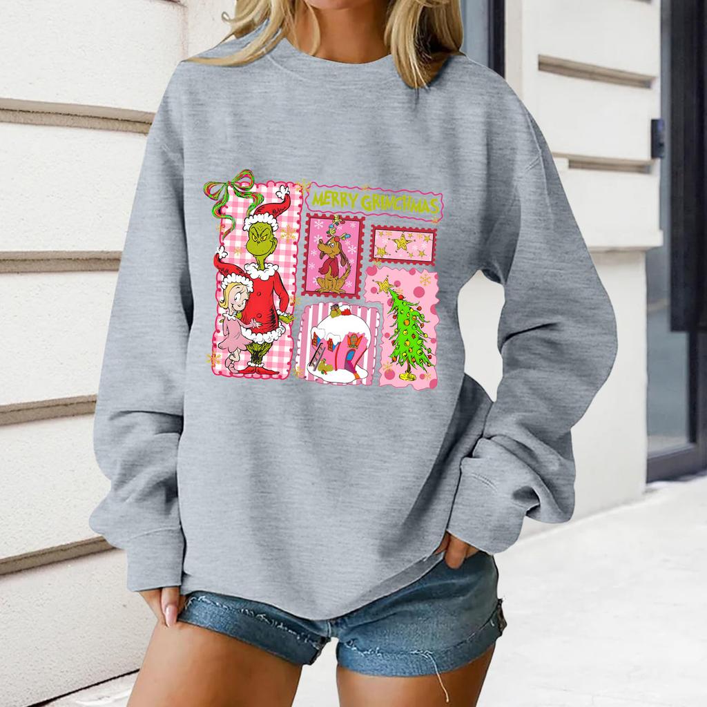 Women's Loose Comfortable Casual Fashionable Character Printing Round Neck Long Sleeved Sweatshirt