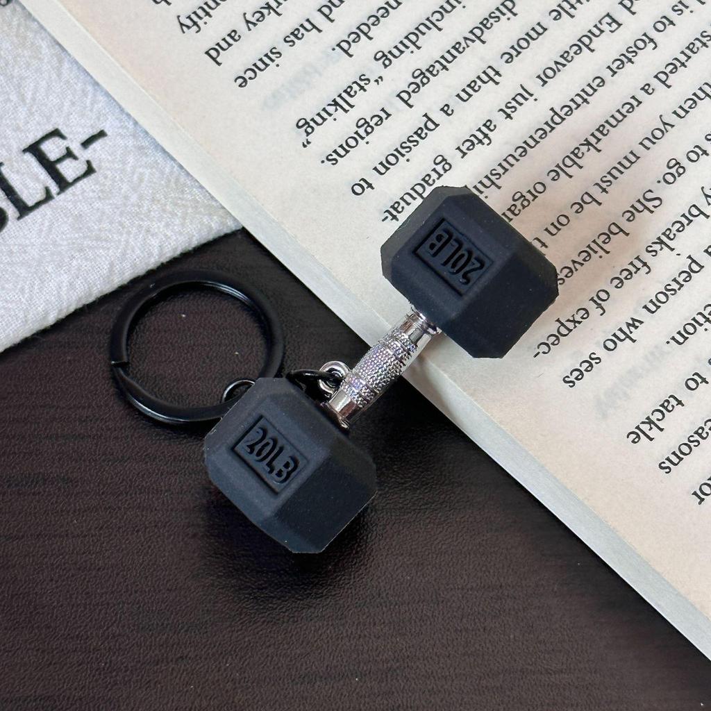 Cross-Border Sports Keychain: Creative Metal Dumbbell Pendant