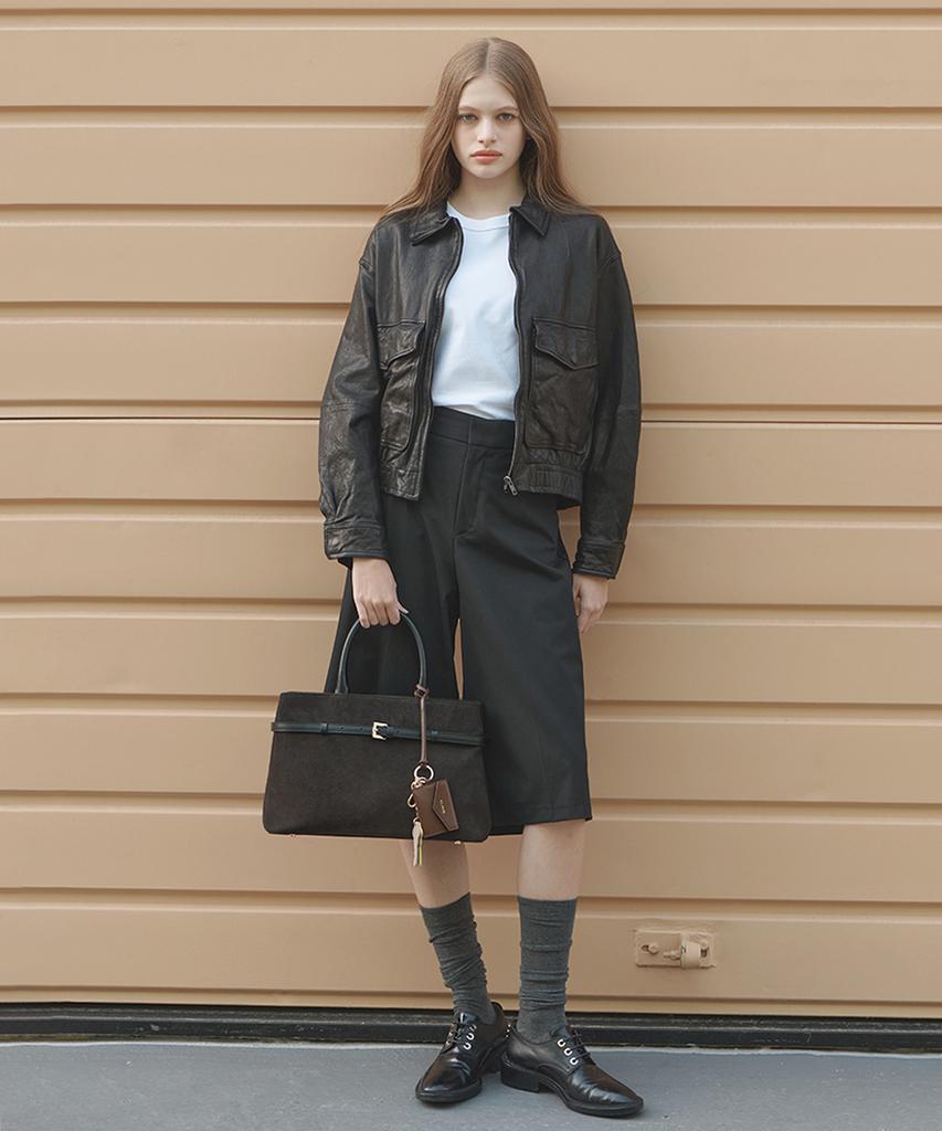 Clave Luna Suede Dark Brown Tote Bag