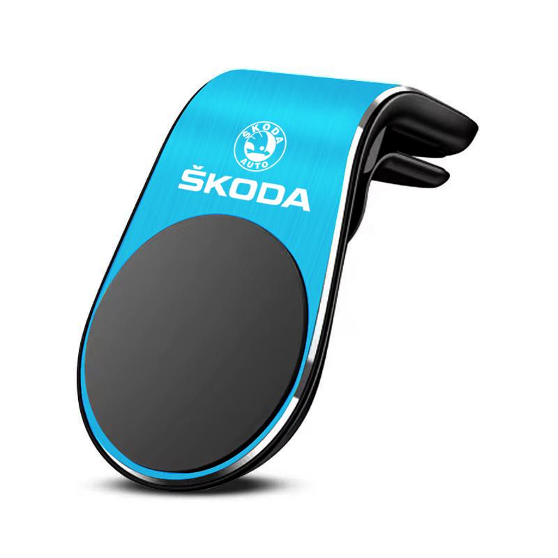 Magnet Phone Holder GPS Stand Air Vent Clip Accessories Headrest For Skoda Octavia Kylaq Superb Yeti Elroq Scala Rapid Vision RS YI2