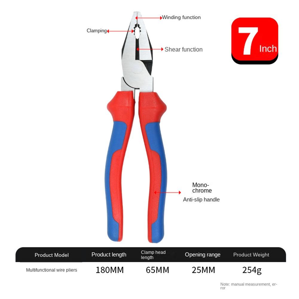 

1Pcs Steel Wire Wire Pliers Multi-Functional Flat Mouth Pliers Electrician Tool for Electricians 7inch style 2