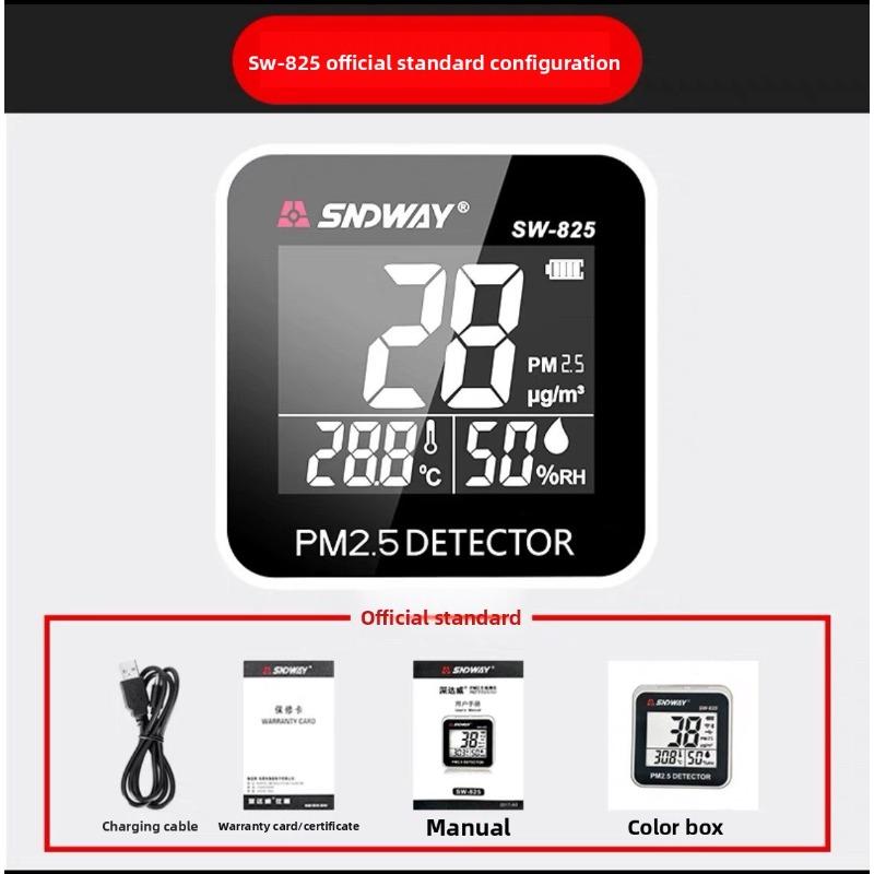 

SNDWAY PM2.5 Monitor Air Quality Monitor PM 2.5 Detector Electrical Mini Temperature Humidity Gas Analyzer Digital Gas Detector