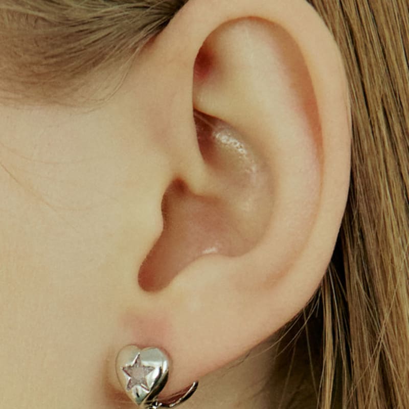 VVV Volume Heart One-Touch Earrings