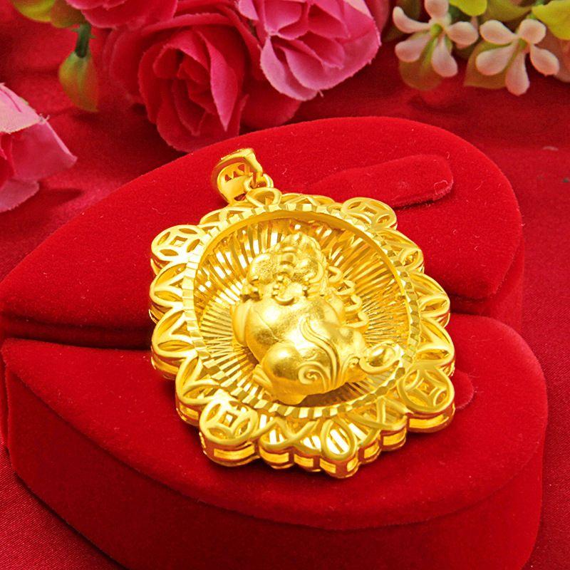

Новый кулон Pixiu из 100% чистого золота 24 карата, мужской и женский кулон Yuanbao Zhaocai Pixiu, мужской кулон