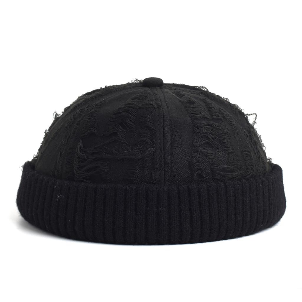 Unisex Solid Color Brimless Caps For Men Women Streetwear Hip Hop Hats Retro Beanie Docker Caps Adjustable Dome Hats