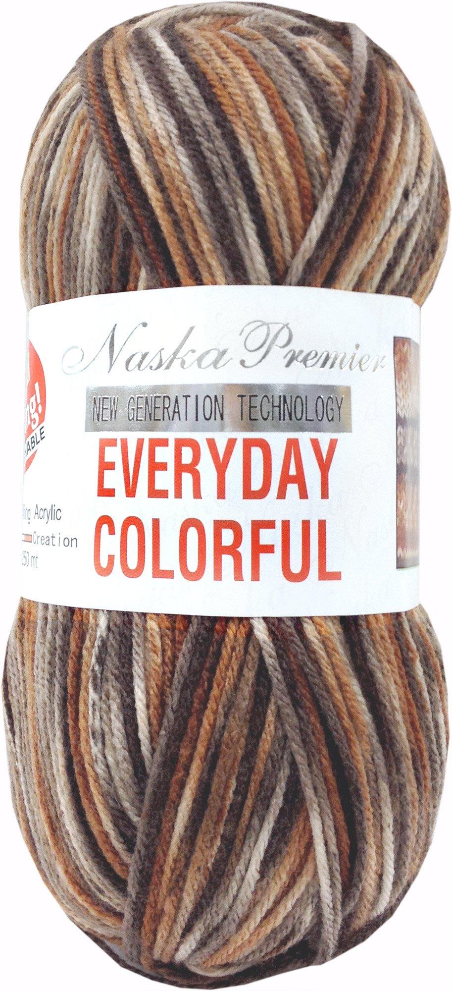 

NASKA Everyday Colorful Medium Pack of Yarn, Weight, Col. 316, Brown, 100g, Approx. 250m, 5, N-57
