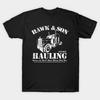 Men Black Print T-shirt Hawk & Son Hauling No-Cut Transfer Paper Print Cotton Tshirt