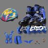 Adjustable Beginner Roller & Inline Quad Skates Set - 4-Wheel Skating Shoes