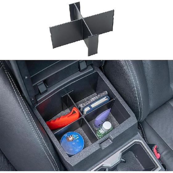 JKCOVER Center Console Dividers Organizer Compatible With Toyota Tacoma 2016-   Accessories,Ert Box ABS Secondary Storage