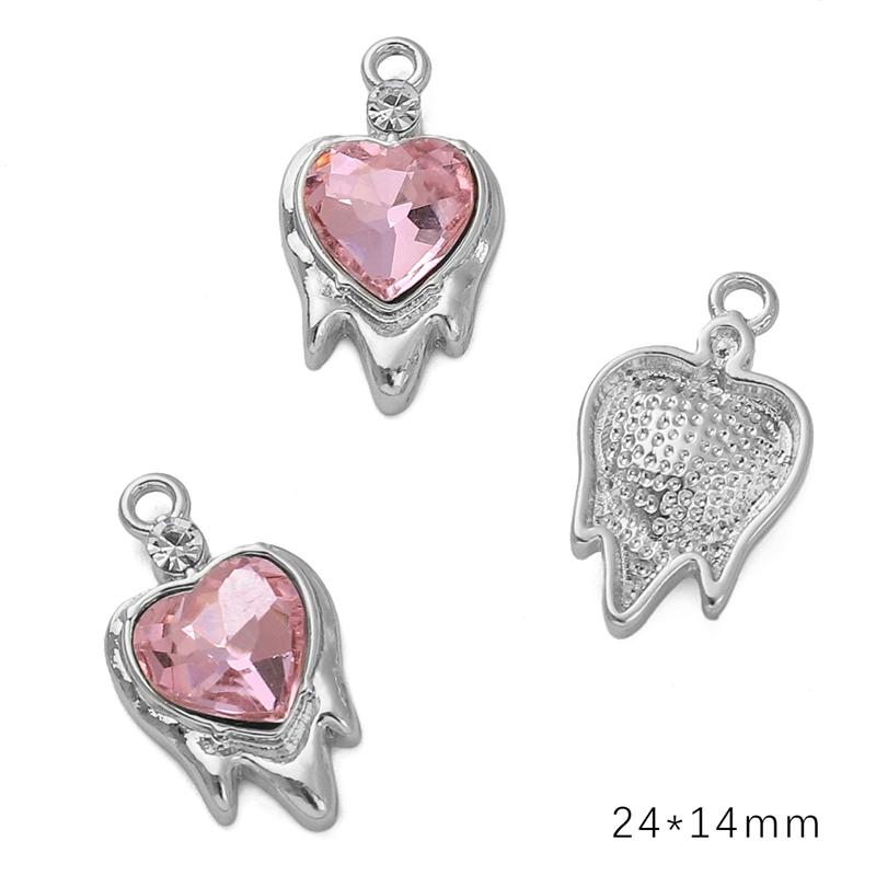 Γούρι Κράματος Διαμαντιού Καρδιά Αστέρι Φεγγάρι Μενταγιόν Κολιέ Βραχιόλι Σκουλαρίκια Αξεσουάρ Κοσμημάτων DIY