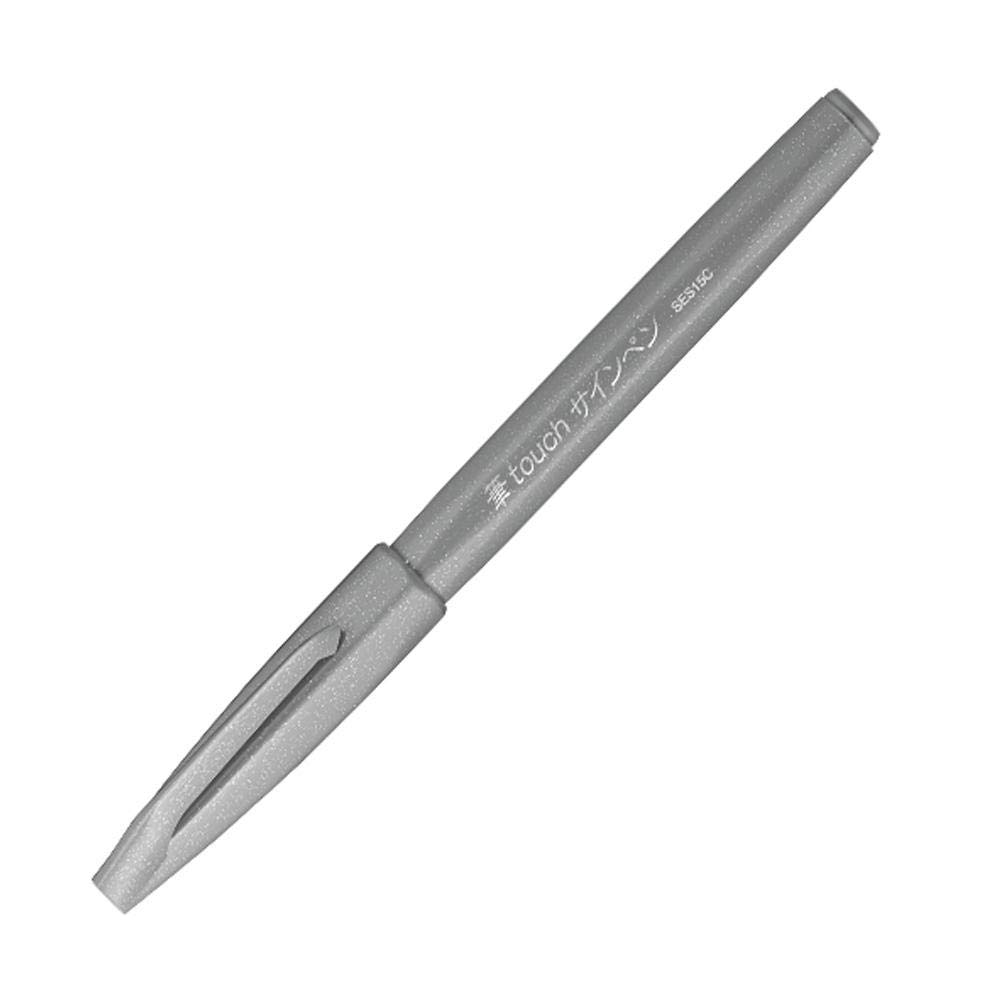 

Ручка Pentel Fude Touch Sign Fine серая, кончик, (SES15C-N) [1 Ручка]
