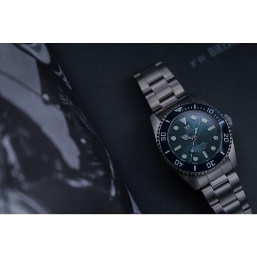 HYAKUICHI 101 No.16N 38mm Automatic Dive Watch with Ceramic Bezel, No Date, Deep Aqua, and Hack Function
