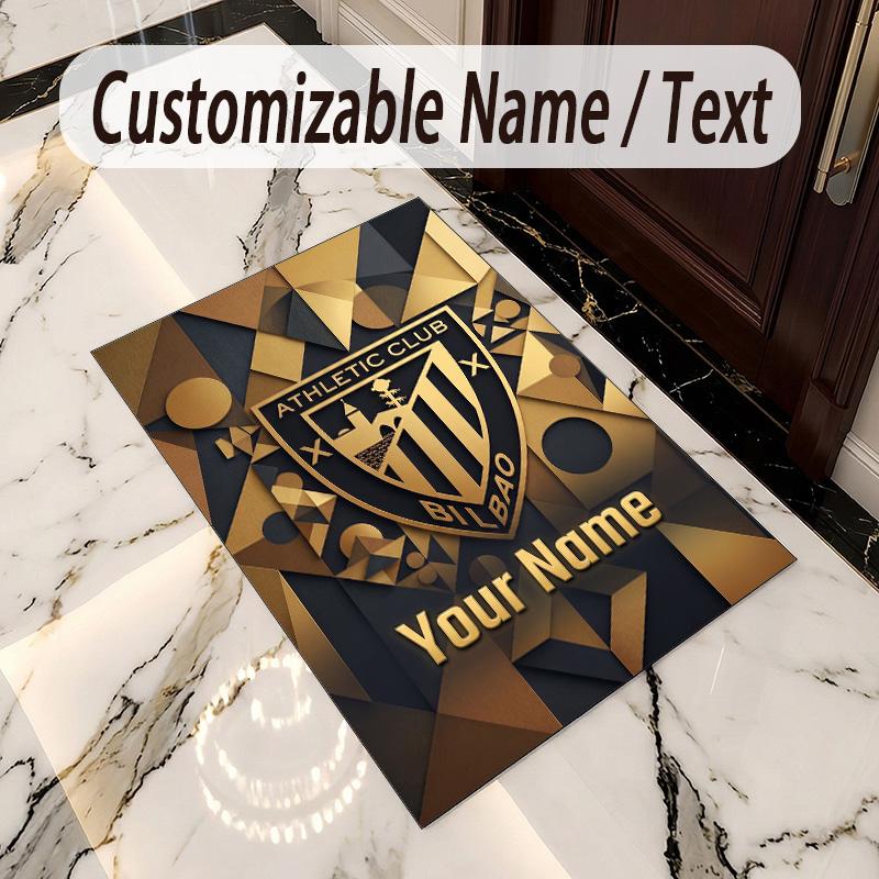Crystal Velvet Rug Athletic Bilbao FC Print Custom Name Text Floor Mat Home Decor