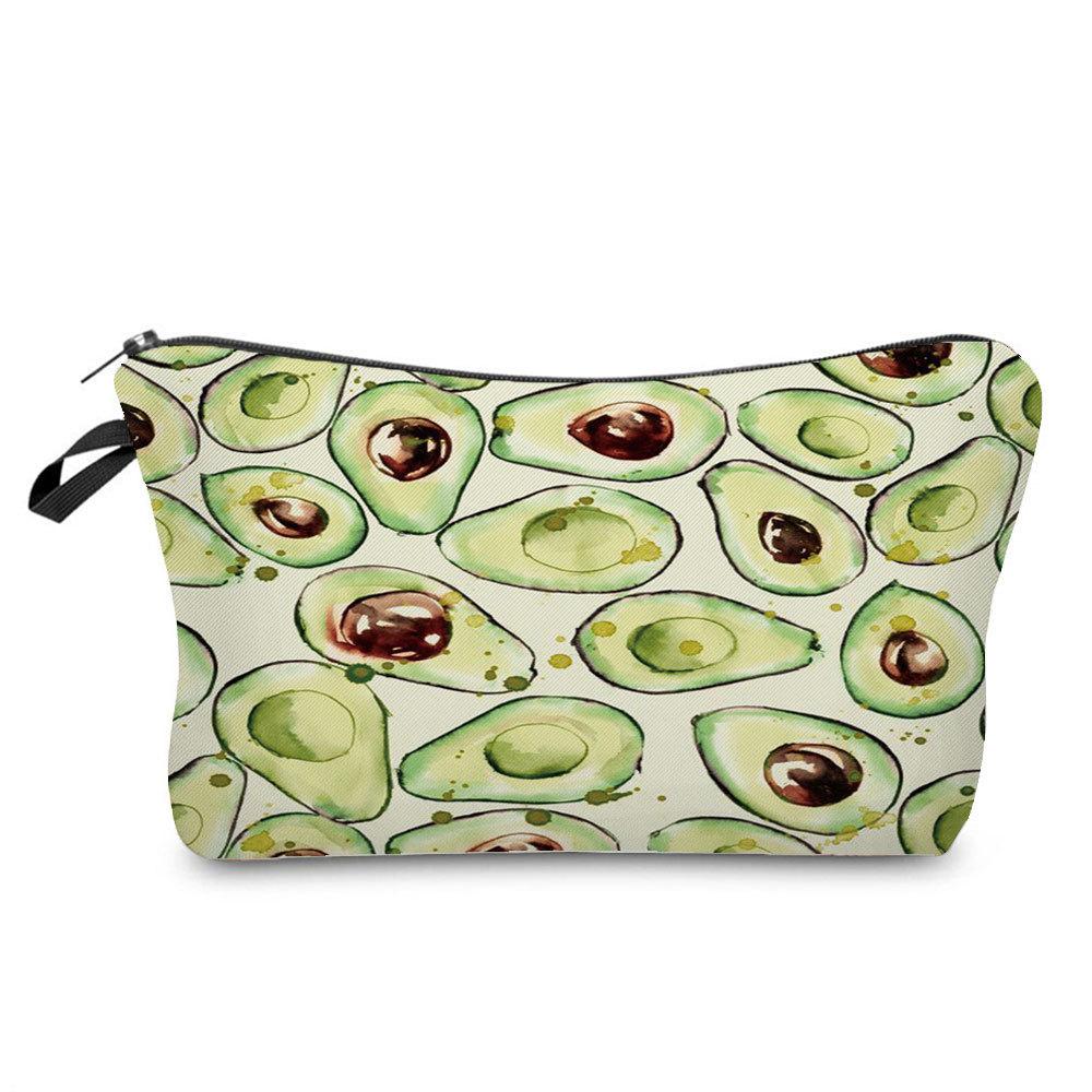 Women Avocado Print Cosmetic Bag Toiletries Organize Travel Storage Case 6700